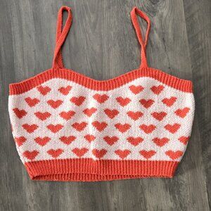 Juniors Knitted Bustier top with hearts - size Small